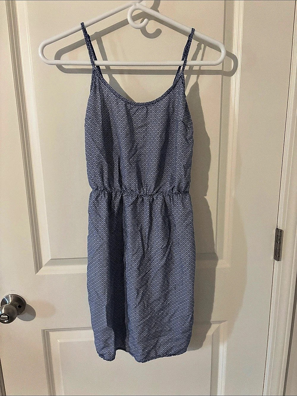 Old Navy Geometric Mini Dress in Blue & White Size Small Like New
